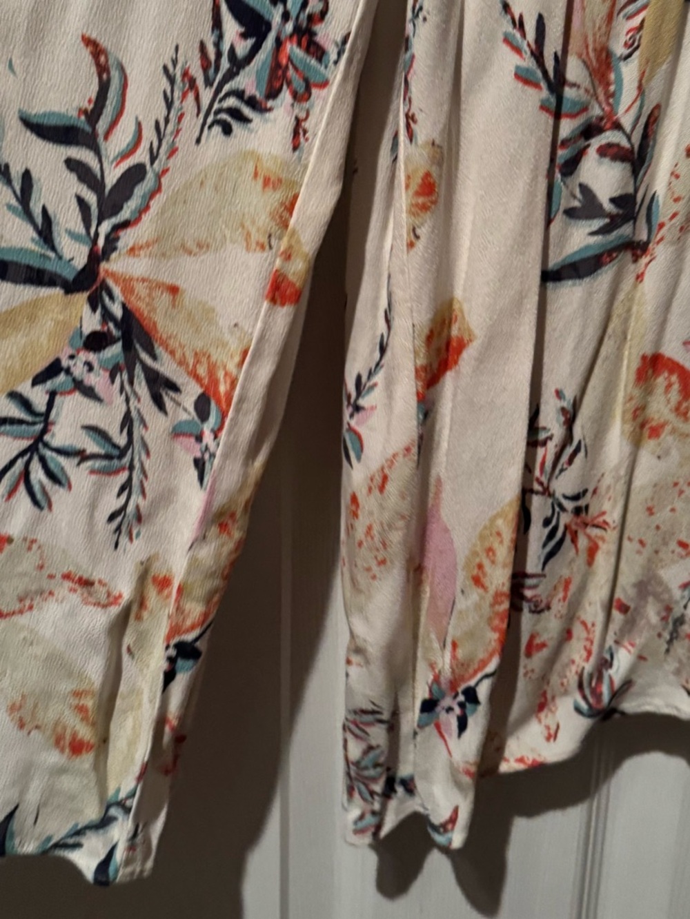 NWT Free People Sz Large Island Cream One-Shoulder Jumpsuit w/ Floral Design - Picture 9 of 11